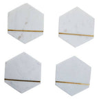 Sena Set Of Four White Marble Coasters - Joe’s Haven