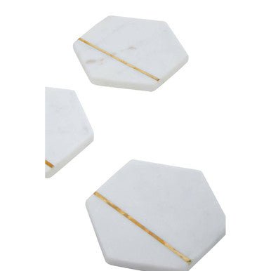Sena Set Of Four White Marble Coasters - Joe’s Haven