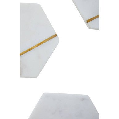 Sena Set Of Four White Marble Coasters - Joe’s Haven