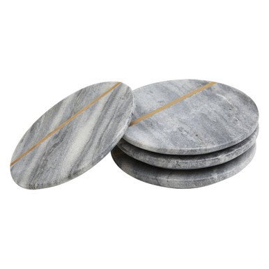 Kira Set of Four Grey Marble Coasters - Joe’s Haven