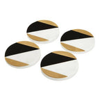 Omari Set of 4 Black and White Marble Gold Inlay Coasters - Joe’s Haven