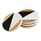 Omari Set of 4 Black and White Marble Gold Inlay Coasters - Joe’s Haven
