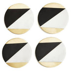 Omari Set of 4 Black and White Marble Gold Inlay Coasters - Joe’s Haven