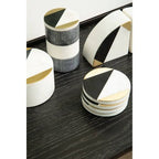 Omari Set of 4 Black and White Marble Gold Inlay Coasters - Joe’s Haven