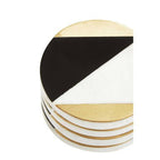 Omari Set of 4 Black and White Marble Gold Inlay Coasters - Joe’s Haven