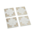 Omari Set of 4 White Marble Gold Inlay Square Coasters - Joe’s Haven