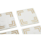 Omari Set of 4 White Marble Gold Inlay Square Coasters - Joe’s Haven