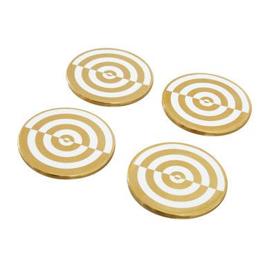 Curva Gold and White Set Of Four Coasters - Joe’s Haven
