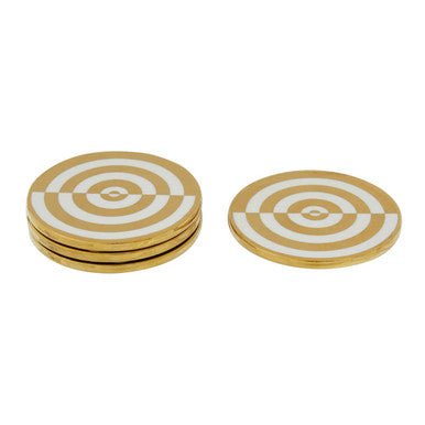 Curva Gold and White Set Of Four Coasters - Joe’s Haven