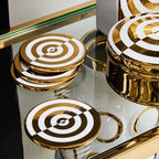 Curva Gold and White Set Of Four Coasters - Joe’s Haven