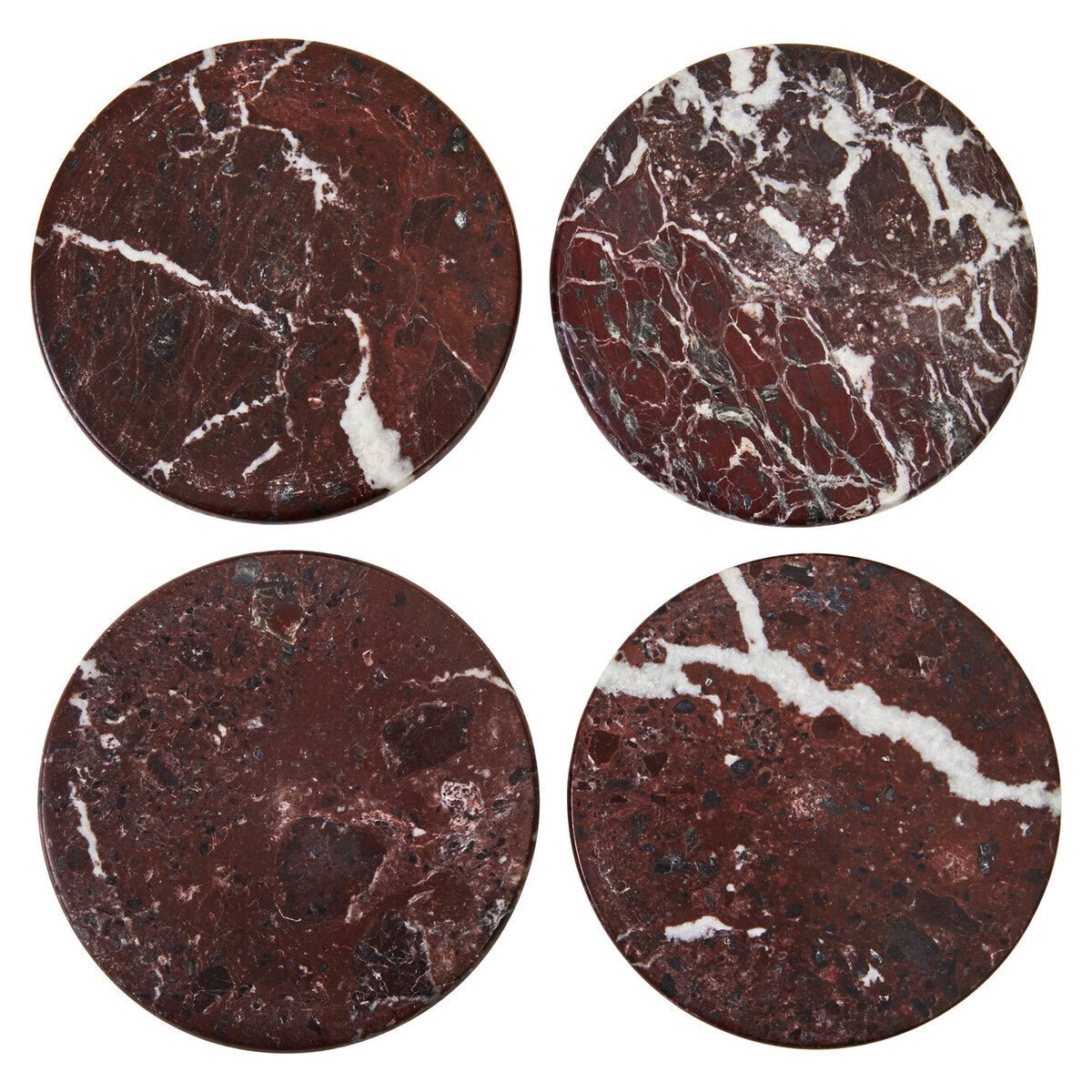 Salmo Set of 4 Red Marble Coasters - Joe’s Haven