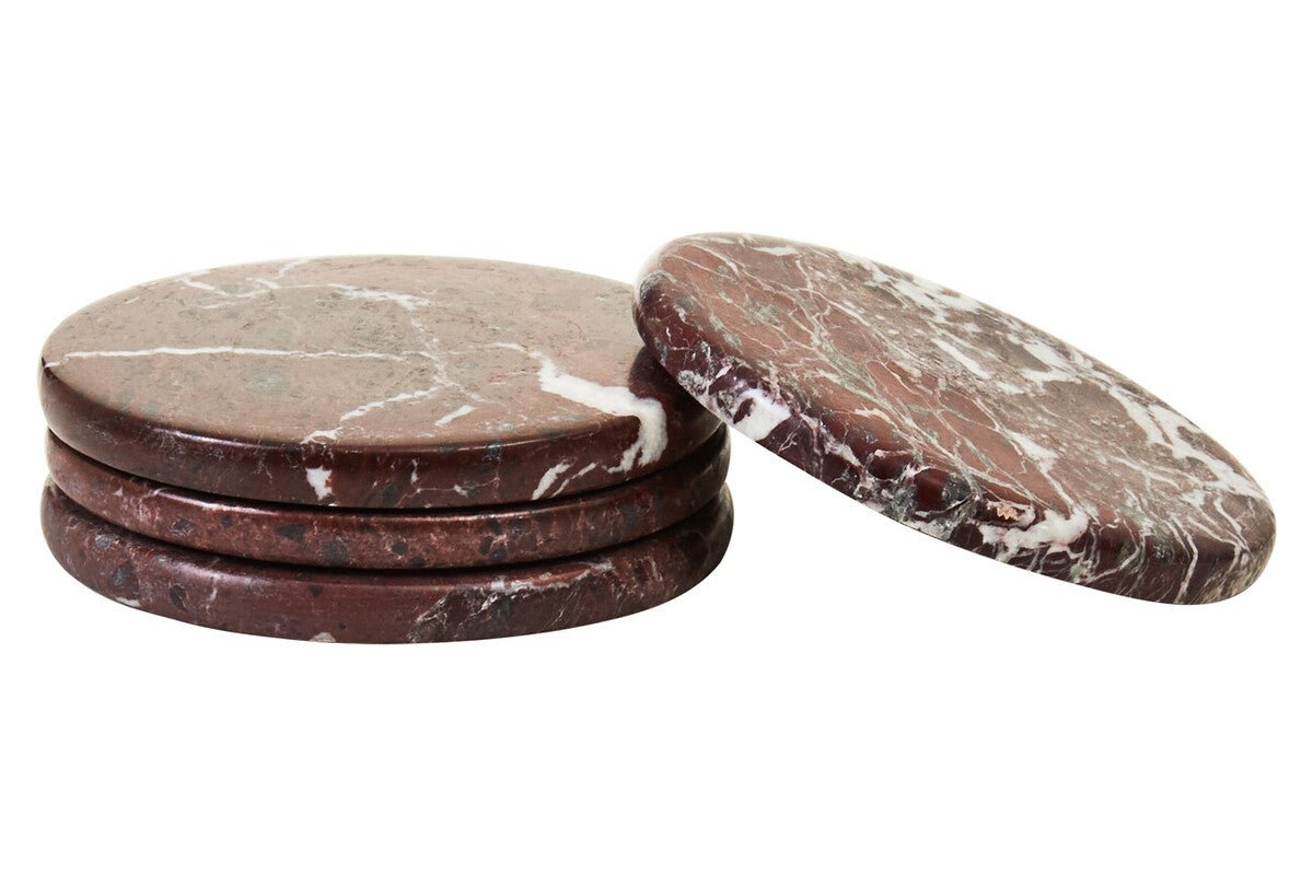 Salmo Set of 4 Red Marble Coasters - Joe’s Haven
