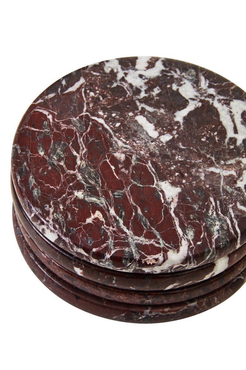 Salmo Set of 4 Red Marble Coasters - Joe’s Haven