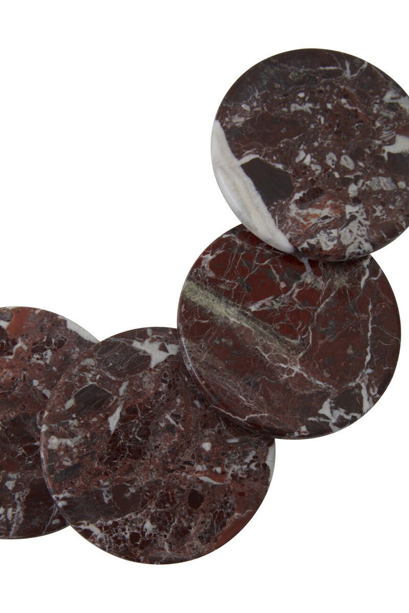 Salmo Set of 4 Red Marble Coasters - Joe’s Haven