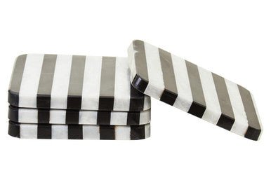 Soma Set of Four Square Striped Coasters - Joe’s Haven