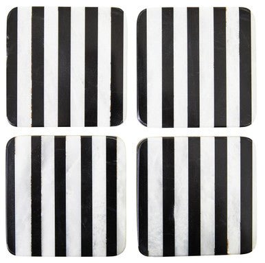 Soma Set of Four Square Striped Coasters - Joe’s Haven