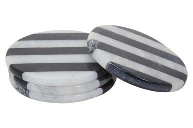 Soma Set of Four Round Striped Coasters - Joe’s Haven