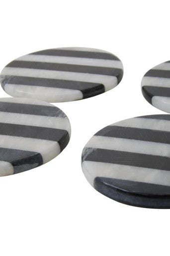 Soma Set of Four Round Striped Coasters - Joe’s Haven