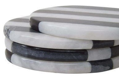 Soma Set of Four Round Striped Coasters - Joe’s Haven