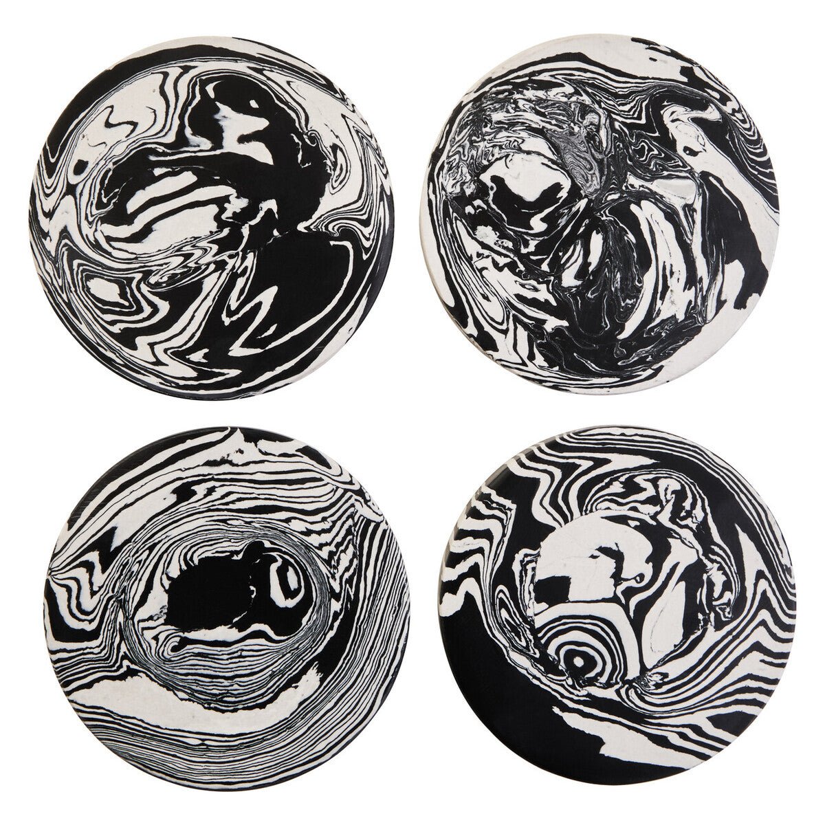 Helsa Set of Four Black And White Marble Coasters - Joe’s Haven