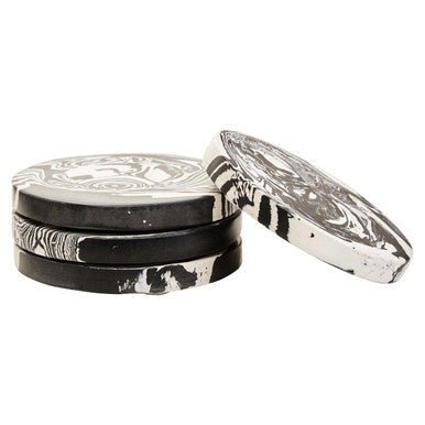 Helsa Set of Four Black And White Marble Coasters - Joe’s Haven
