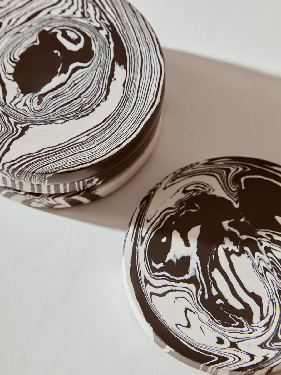 Helsa Set of Four Black And White Marble Coasters - Joe’s Haven