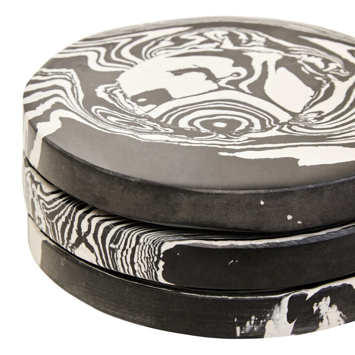 Helsa Set of Four Black And White Marble Coasters - Joe’s Haven