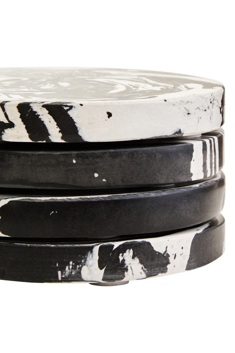Helsa Set of Four Black And White Marble Coasters - Joe’s Haven