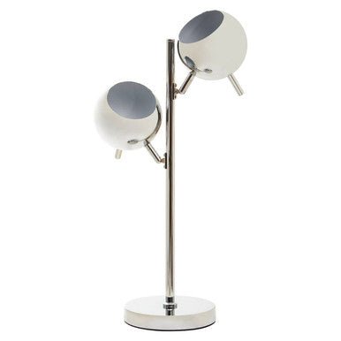 Karter Chrome Finish Table Lamp With Two Lights - Joe’s Haven