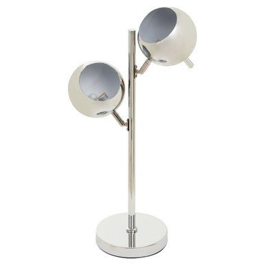 Karter Chrome Finish Table Lamp With Two Lights - Joe’s Haven