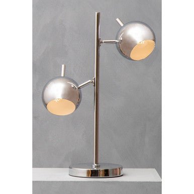 Karter Chrome Finish Table Lamp With Two Lights - Joe’s Haven