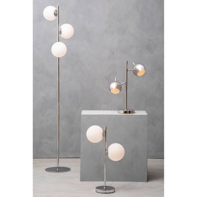 Karter Chrome Finish Table Lamp With Two Lights - Joe’s Haven