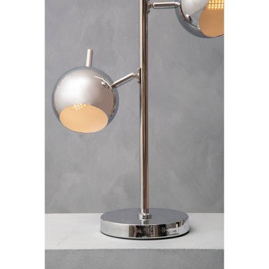 Karter Chrome Finish Table Lamp With Two Lights - Joe’s Haven