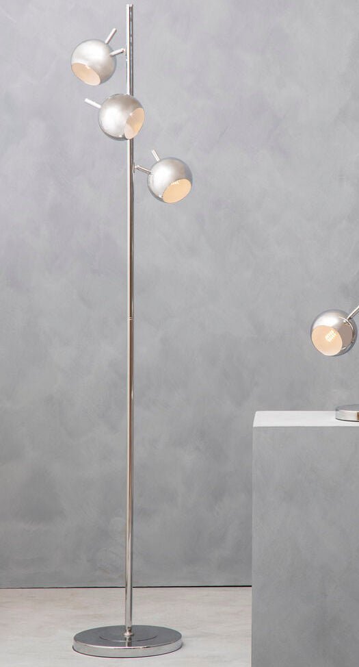 Karter Chrome Finish Floor Lamp With Three Lights - Joe’s Haven