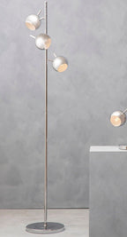Karter Chrome Finish Floor Lamp With Three Lights - Joe’s Haven