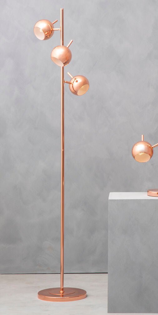Karter Copper Finish Floor Standing Lamp With Three Lights - Joe’s Haven