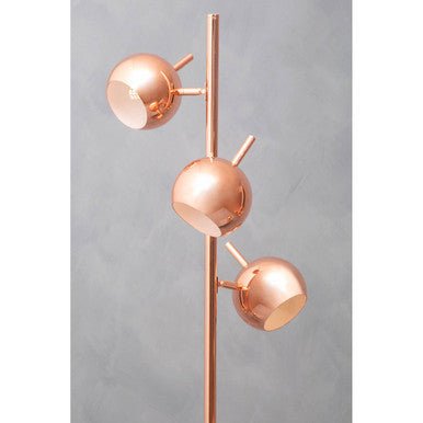 Karter Copper Finish Floor Standing Lamp With Three Lights - Joe’s Haven