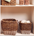 Hampstead Set of Two Natural Rattan Square Storage Baskets - Joe’s Haven