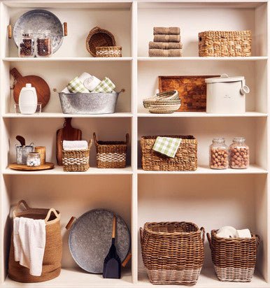 Hampstead Set of Two Natural Rattan Square Storage Baskets - Joe’s Haven