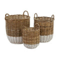 Hampstead Set of Two Natural Rattan Round Storage Baskets - Joe’s Haven