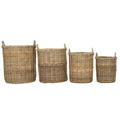 Argento Set Of 4 Kubu Natural Rattan Storage Baskets - Joe’s Haven