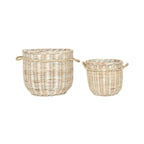 Argento Whitewash Rattan Storage Baskets - Set of 2 - Joe’s Haven