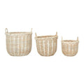 Argento Whitewash Rattan Storage Baskets Set of Three - Joe’s Haven