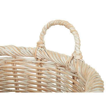 Argento Whitewash Rattan Storage Baskets Set of Three - Joe’s Haven