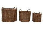 Argento Brown Rattan Storage Baskets - Set of 3 - Joe’s Haven