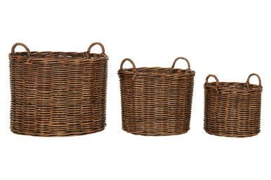 Argento Brown Rattan Storage Baskets - Set of 3 - Joe’s Haven