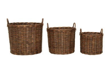 Argento Brown Rattan Storage Baskets - Set of 3 - Joe’s Haven