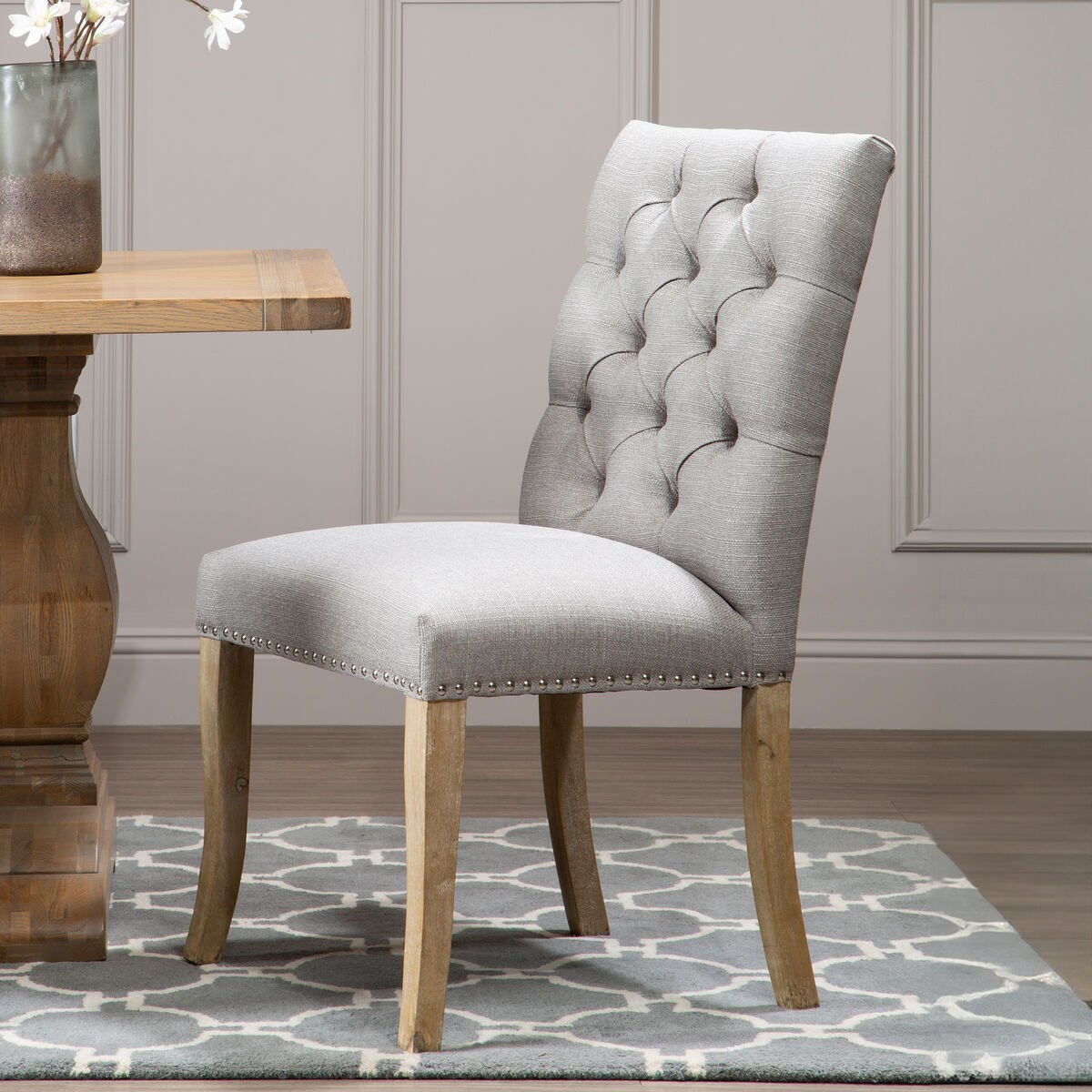 Kensington Townhouse Grey Linen Dining Chair - Joe’s Haven