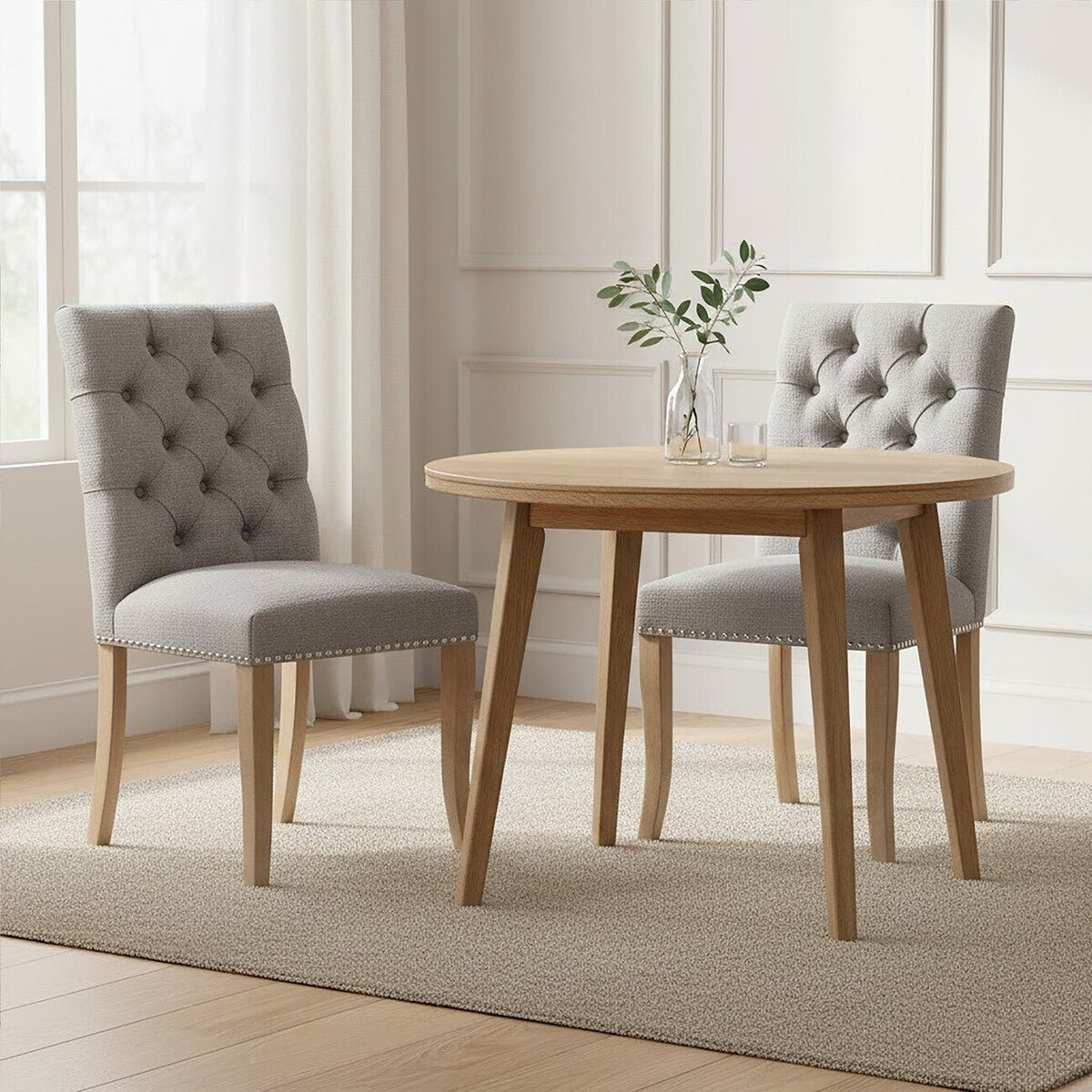 Kensington Townhouse Grey Linen Dining Chair - Joe’s Haven