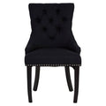 Kensington Townhouse Black Linen Studded Dining Chair - Joe’s Haven